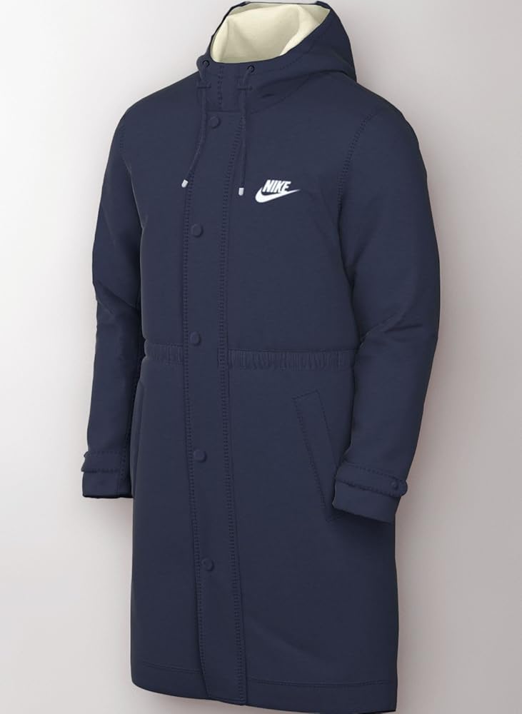 Nike Men's M Nk Club Stadium Parka Jacket, Midnight Navy/White, L